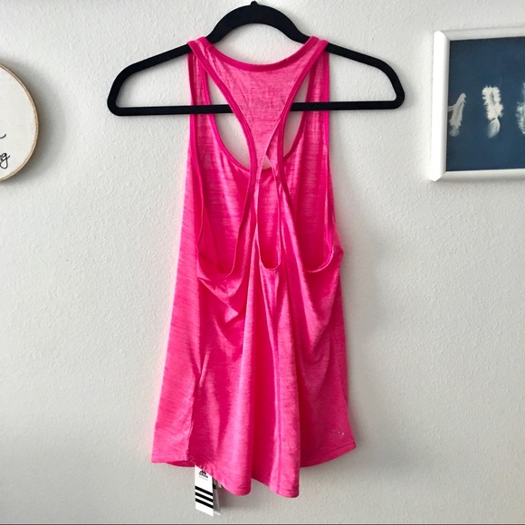 NEW adidas keyhole hot pink tank top 😎 size large - Picture 5 of 6